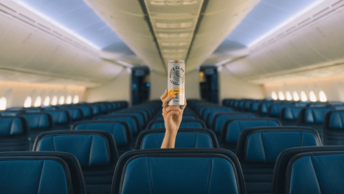 White Claw hard seltzer on United Airlines